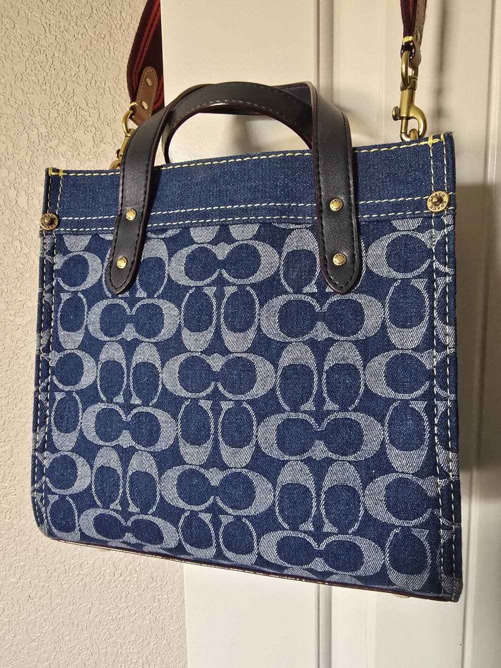 Coach Signature Denim Tote Bag in Blue
